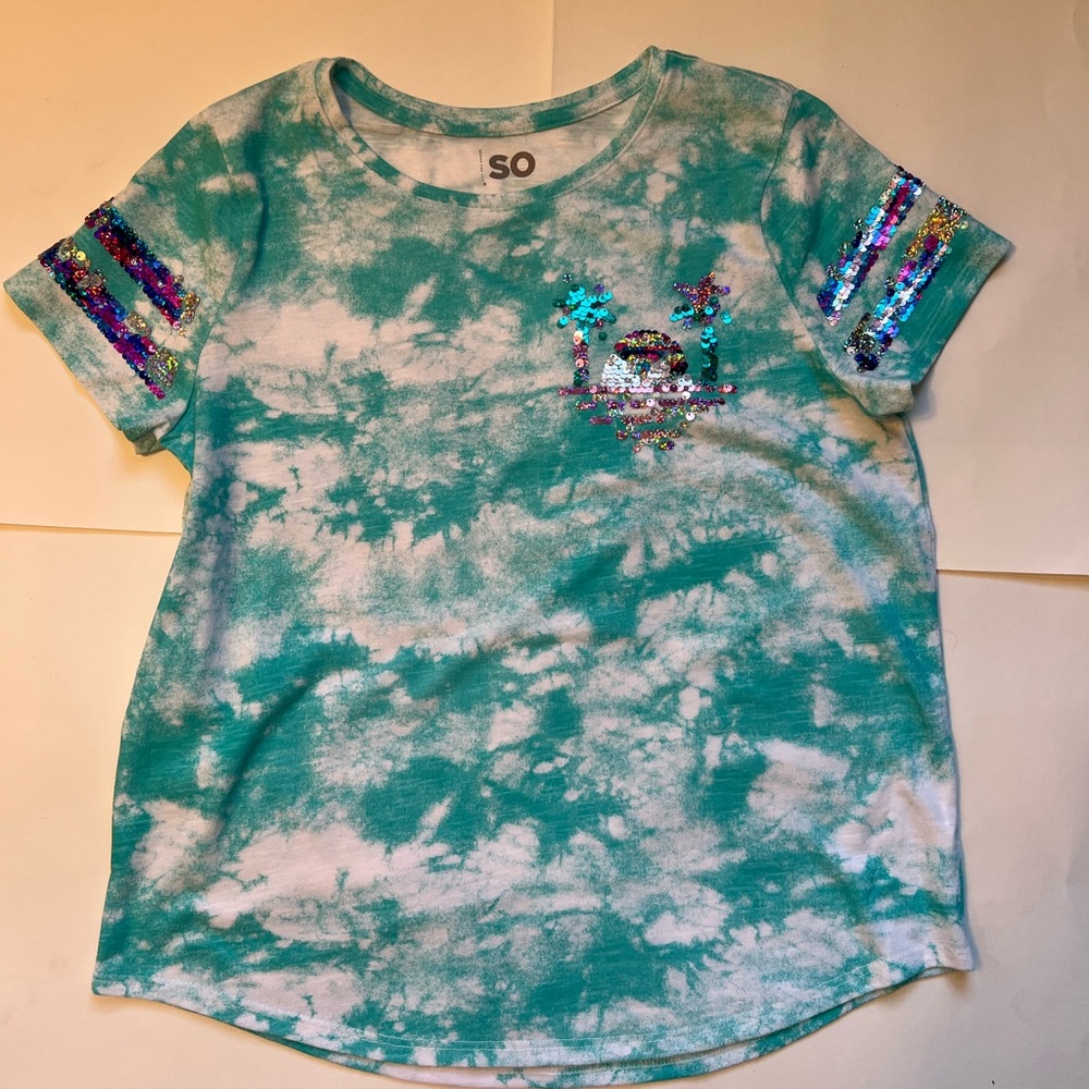 SO The Favorite Tee, Girls Size XL (14/16) T-Shirt with sequins